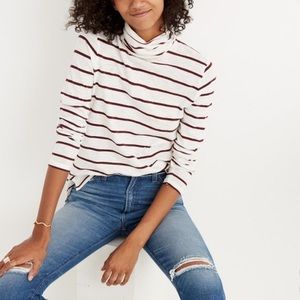 Madewell Whisper Cotton Turtleneck Wellton Stripe